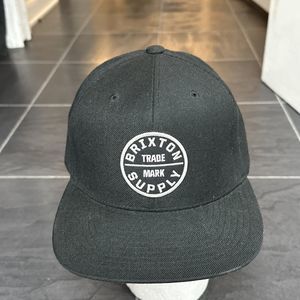 Brixton Supply Trade Mark Cap Hat Adult Snapback Baseball Cap Black Adjustable